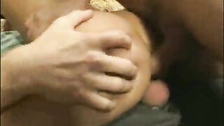 Wild Hard Gangbang Romanian Girl 4 big dicks at once inside