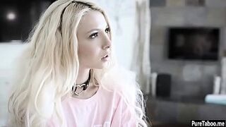 Blonde petite teen fucked by her stepdads huge dick