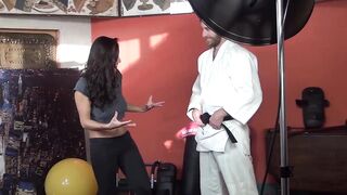 Backstage from the set of "The Karate Instructor" (Cristina Miller and Geri del Bello) by Andy Casanova