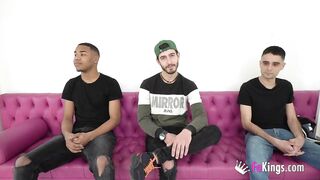 Macarena makes a casting to 3 horny dudes and bangs 'em all