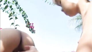 Selina 18 and Lesbian Friend with Natural Tits Fingering
