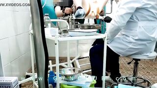 Orgasm on gyno chair