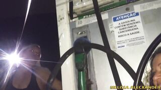 Ringing a siren at the fuel pump in public - Melissa Alecxander