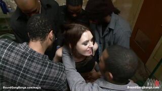 Group of guys gang bang debtors wife