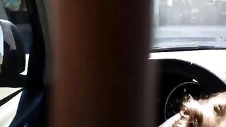 What a Blowjob! Hot Babe Blows In Car Public View!