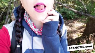 Black Dress, Nipple Clamps, and Buttplug Play Outside