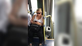 MILF tits bouncing on the bus