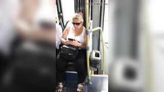 MILF tits bouncing on the bus