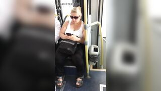 MILF tits bouncing on the bus