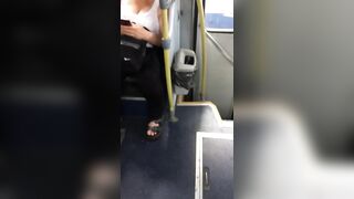 MILF tits bouncing on the bus