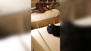 Hubby films brunette Hotwife getting BBC creampie in hotel