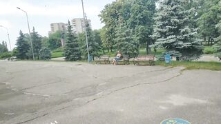 Lukerya walks by the river