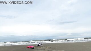 Fucking in public on the beach with hot Camila Vegas FULL ON RED