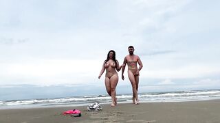 Fucking in public on the beach with hot Camila Vegas FULL ON RED