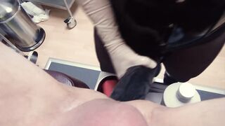 Mistress with huge strapon, totally distroyed anus, fisting