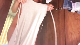 HIDDEN CAMERA IN MY STEPMOM'S DRESSING ROOM UPSKIRT