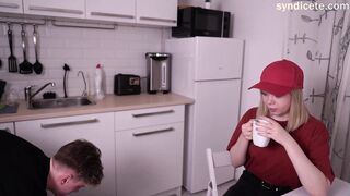 Thanked the delivery girl for delivering a heavy package | Tantaly doll | threesome with a doll