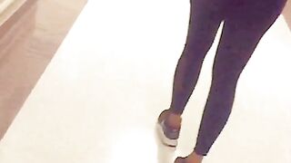 cute mixed chick in black leggings