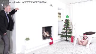 Old-n-Young.com - Lovenia Lux - Ginger elf finds a dildo under christmass tree