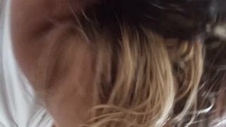 Close POV - - Squirting, footjob, and cheekjob,