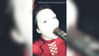 slut gf deepthroat bbc and swallow cum