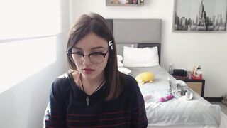 Sexy Colombian nerd with angelic face and glasses gets doggystyle