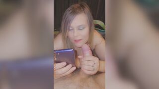 Slut sucking dick and texting guys taling filth