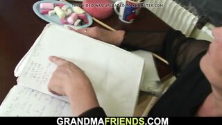 Very old teacher gets double dicked by young boys