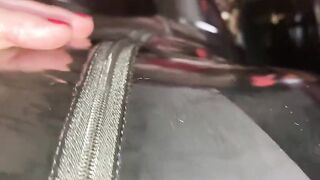 My shiny slut pleasing her Dominant Master
