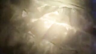 Chubby girl stripping in a white dress