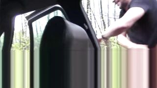 FRENCH amateur fucked in forest by a taximen
