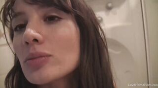Nadin acting naughty in the bathroom
