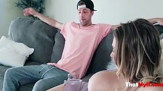 Bimbo Brunette MILF stepMOM fucks StepSON- Kagney Linn Karter