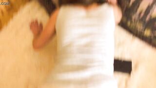 Fucked teen while she talks to step on the phone heard her get an orgasm Russian with dialogues