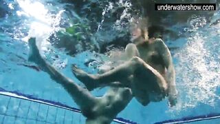 Andrea and Monica hot teens in the pool