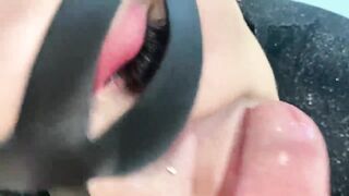 Oral with fetish lipstick