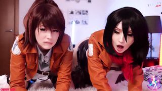 4K Mikasa & Historia & Sasha 3some Fuck