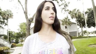 Walking down the street with cum on face