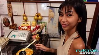 Seductive and skinny Pikka Thai returns for another dose of thick white cock