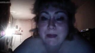 Russian mature flash big tits on webcam