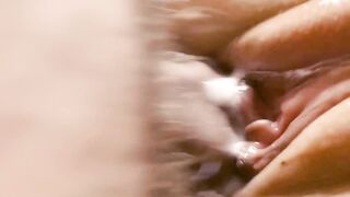 Whipped her lube like whipped cream. Close-up creampie