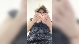 teasing you in a short dress without underwear