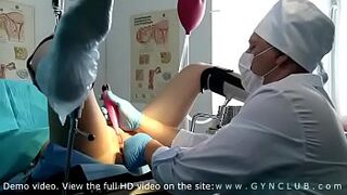Girl examined at a gynecologist's - stormy orgasm
