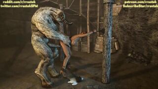 3D Monsters take turns to fuck Lisa Hamilton from DOA5 Animation