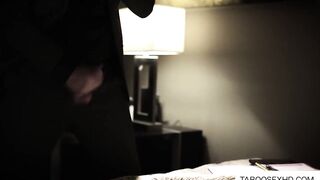 Father caught jerking off while babysitter s.