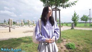 Public Agent - slim natural Italian college student uses her nice tits and small ass for quick cash