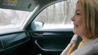 Risky Car Blowjob with my Sexy Work associate