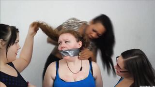 Slutty Whore Turned Gagged Slave By Three Lesbian Women Who Loves Gagging Girls!