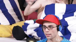Big natural tits Milf seduces son's teen gamer girlfriend