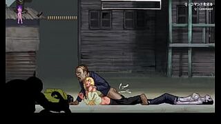 Blonde Girl have fuck with zombies and big cocks with a lot of cum (Parasite in city) Hentai Gameplay #1